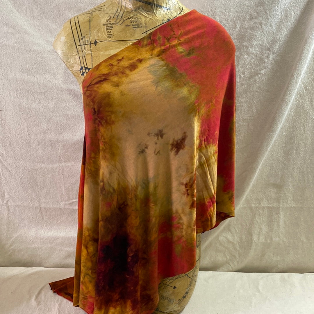 RedGold Asymmetrical Scarf