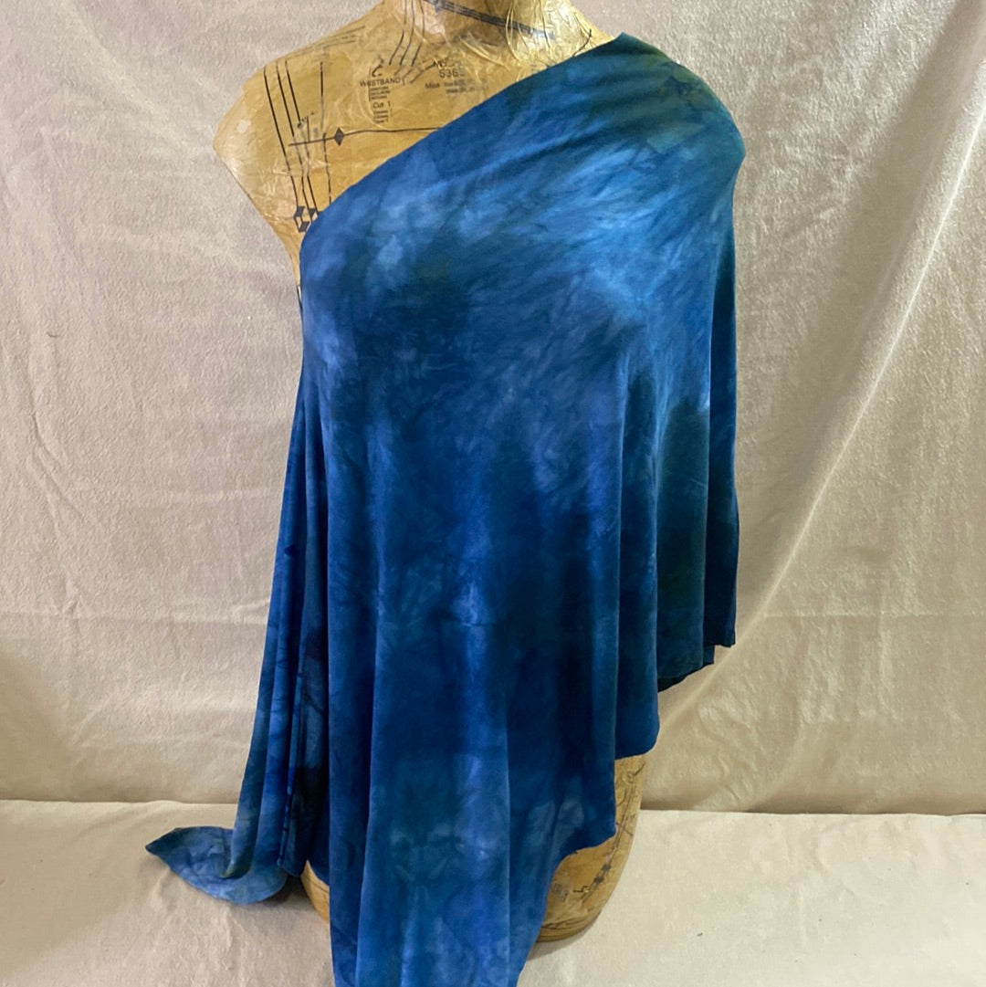 Blue I Love You Asymmetrical Scarf