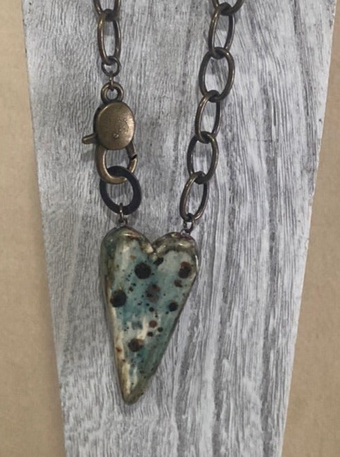 Chunky Heart Necklace Reversible