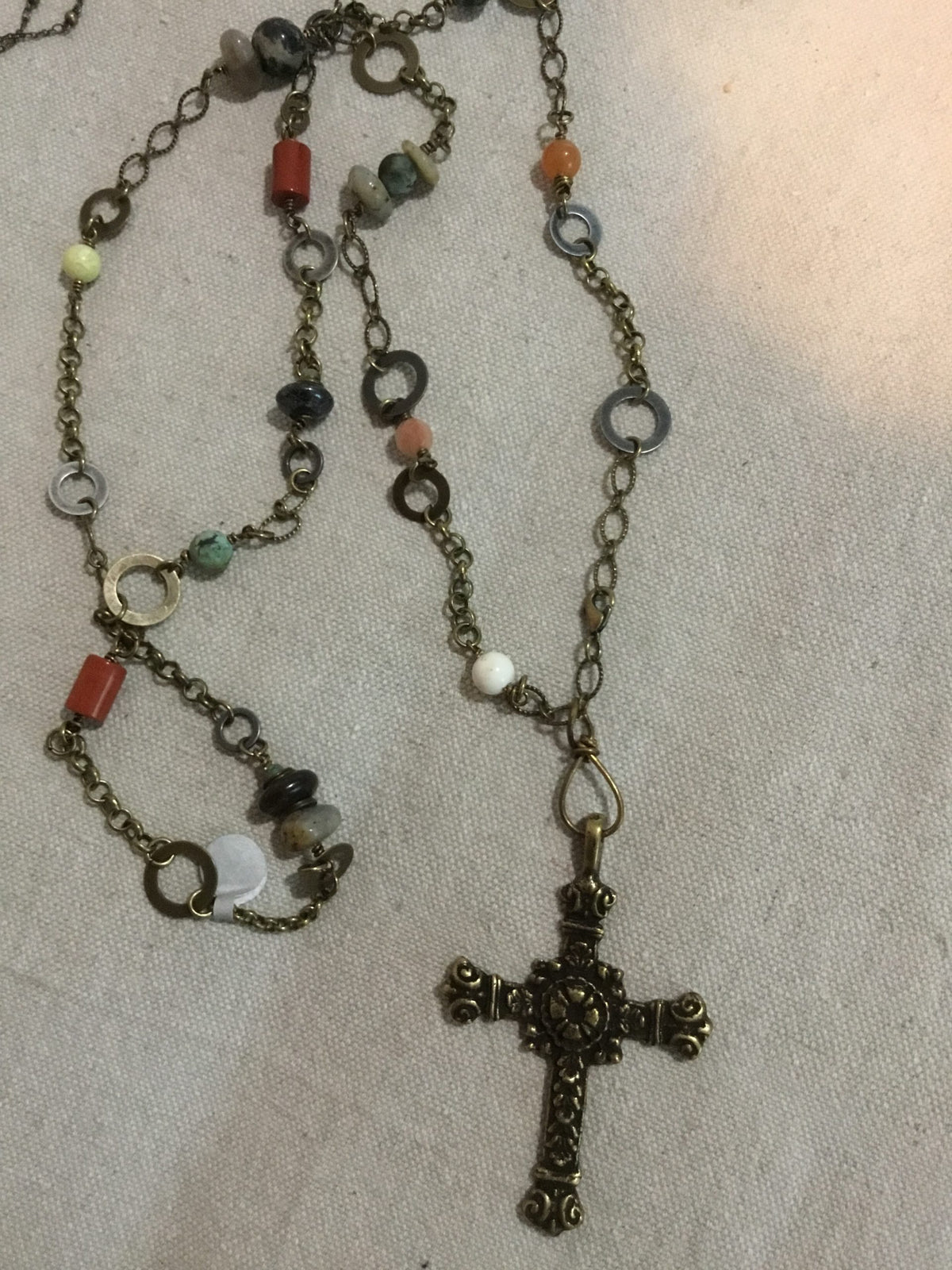 Ornate Antique Brass Cross 201