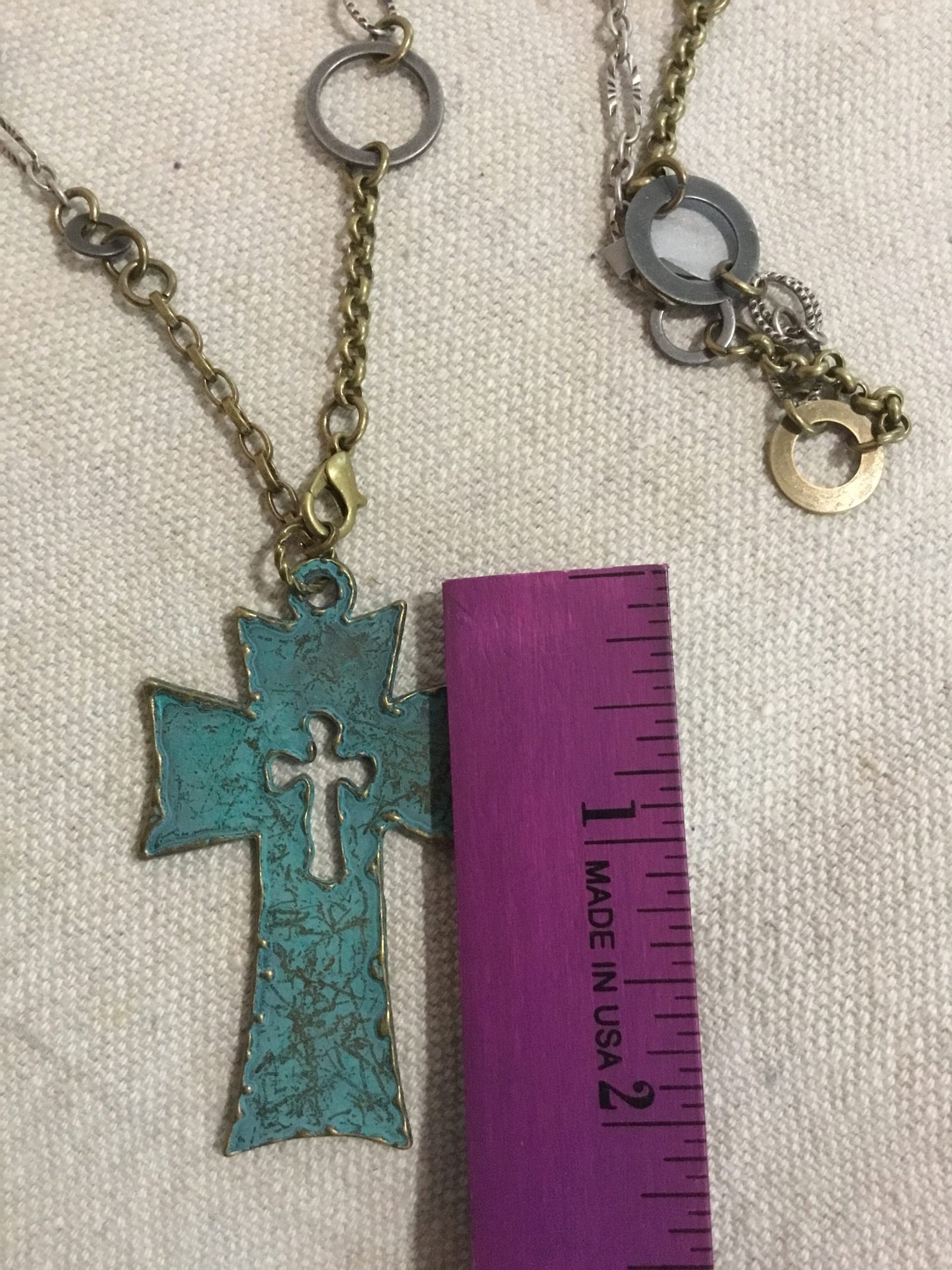 Ornate Antique Brass Cross 202