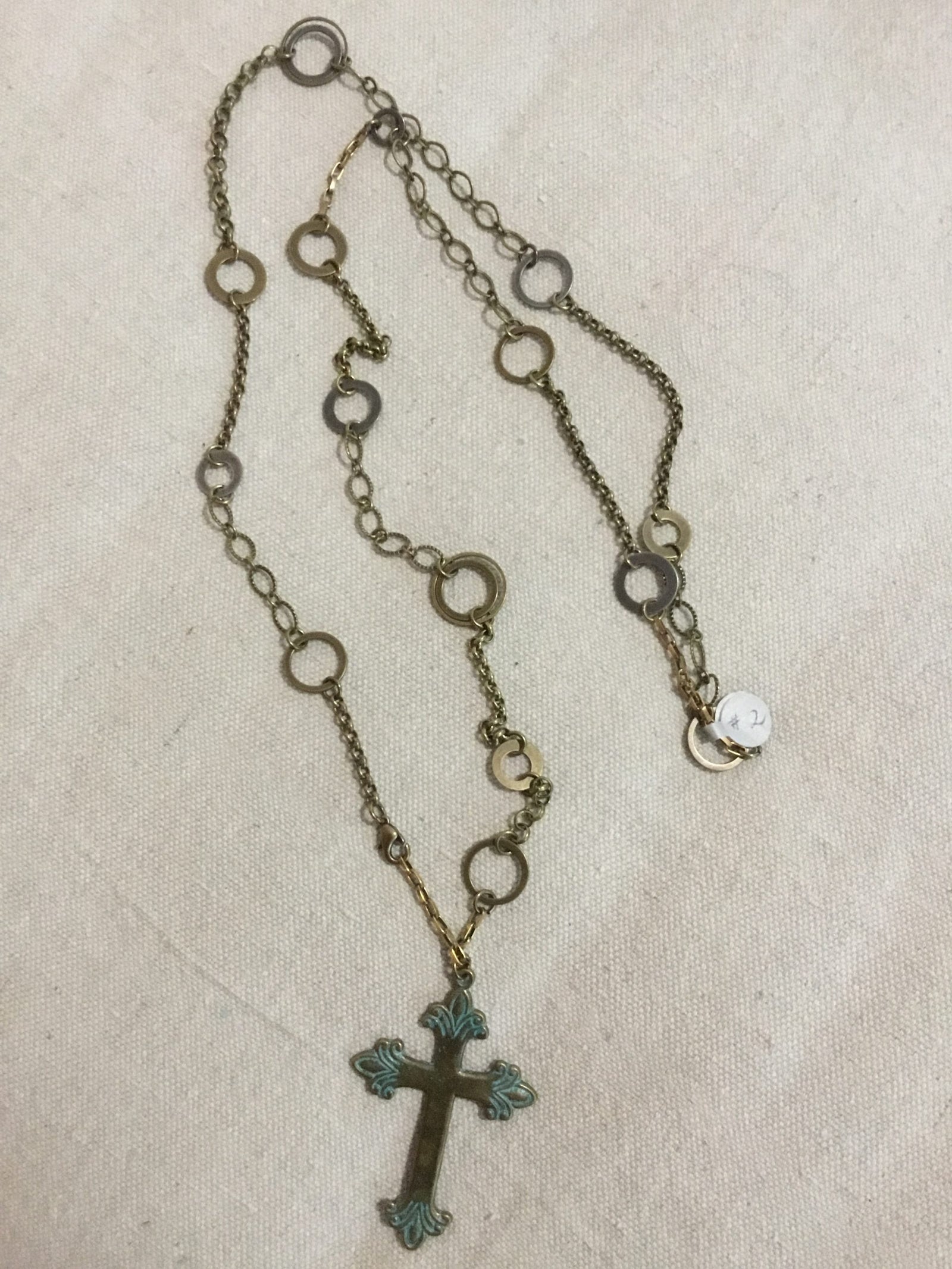 Ornate Antique Brass Cross 203