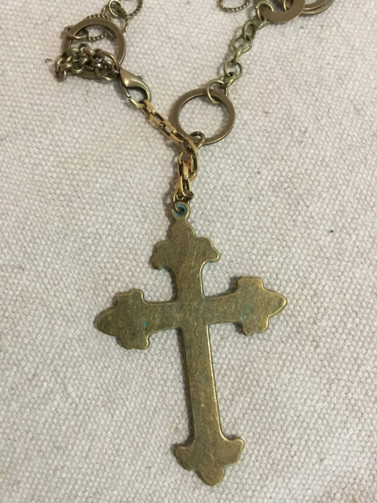 Ornate Antique Brass Cross 203