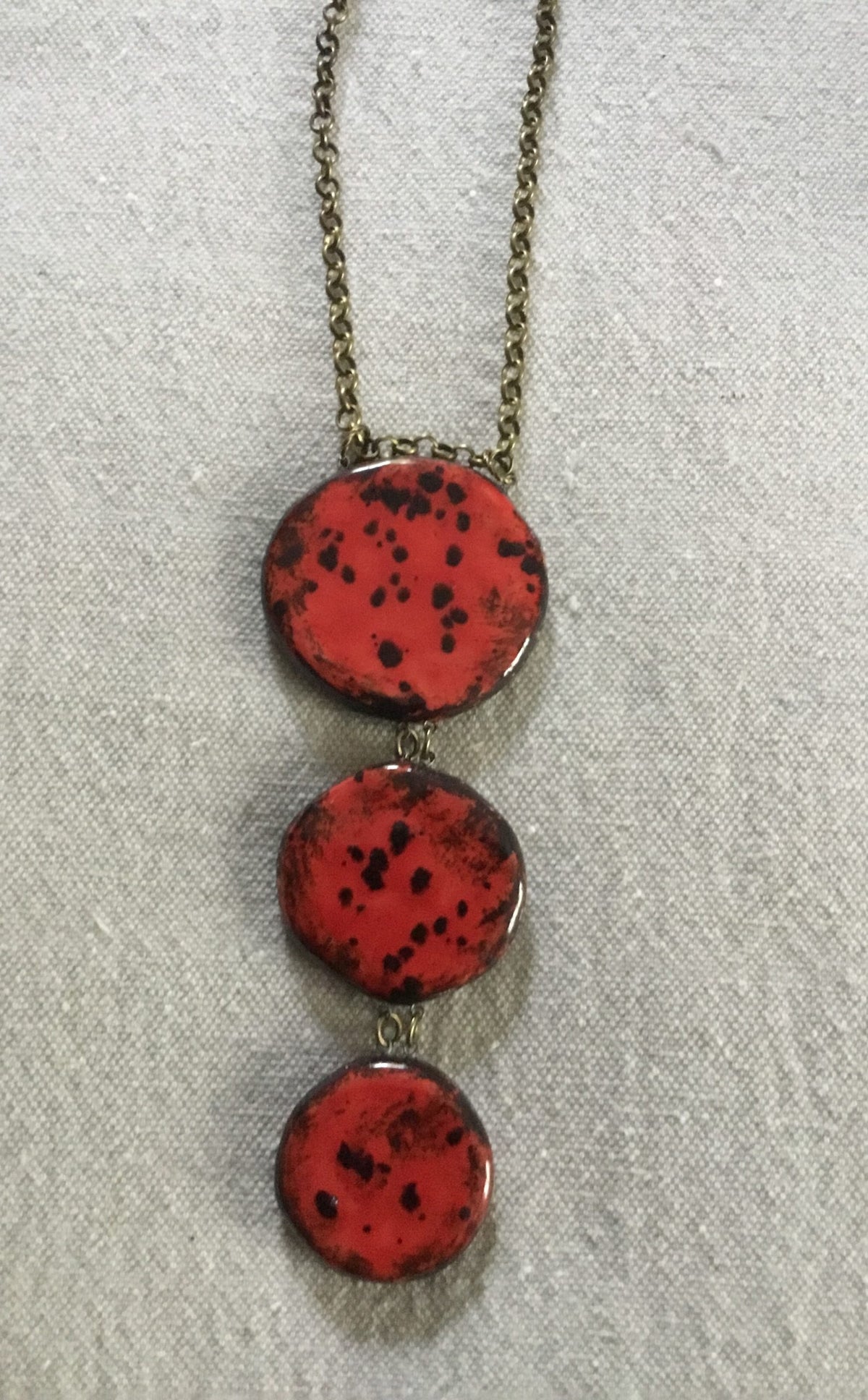 Lady Bug Reversible Triple Necklace