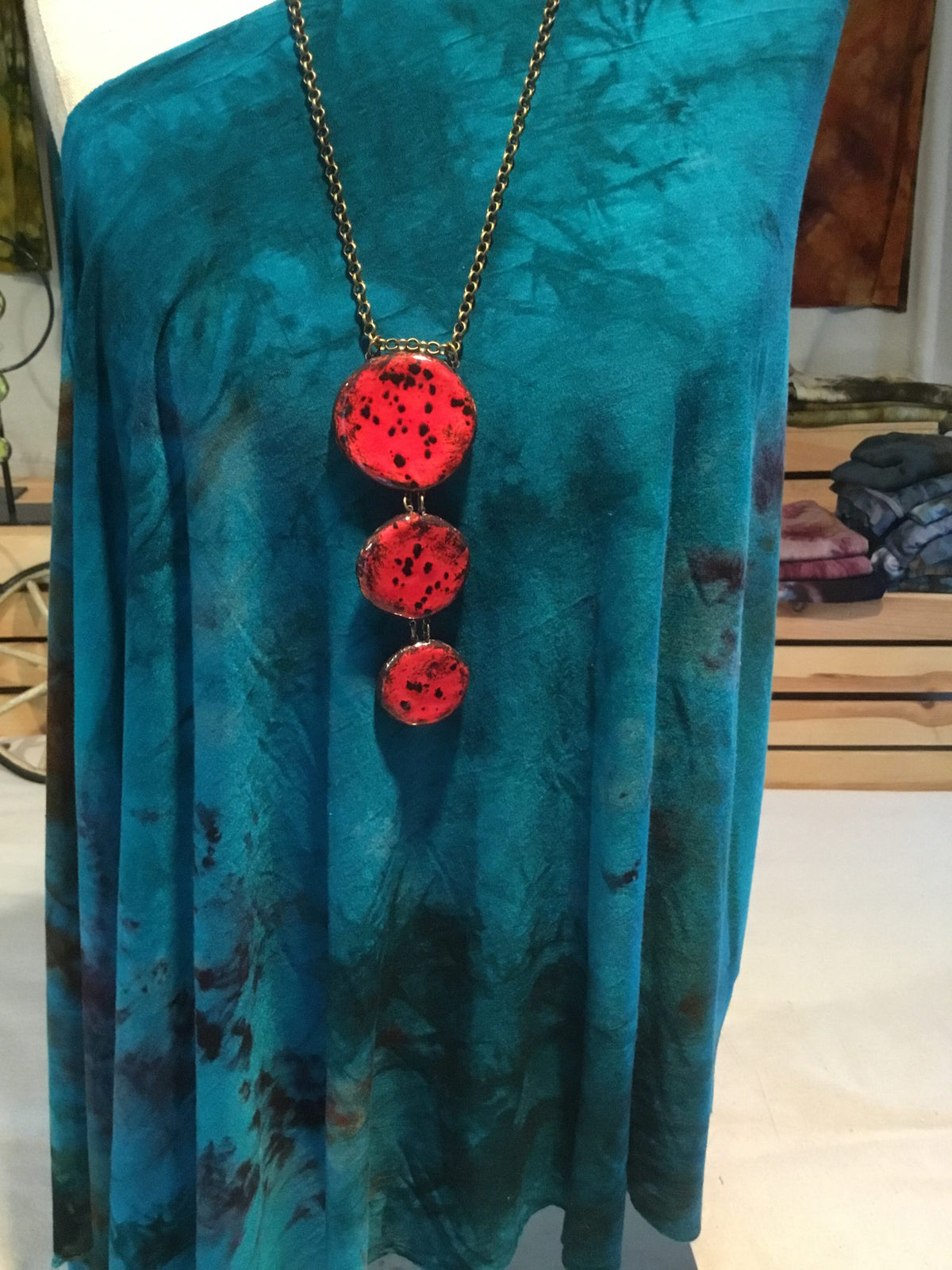 Lady Bug Reversible Triple Necklace