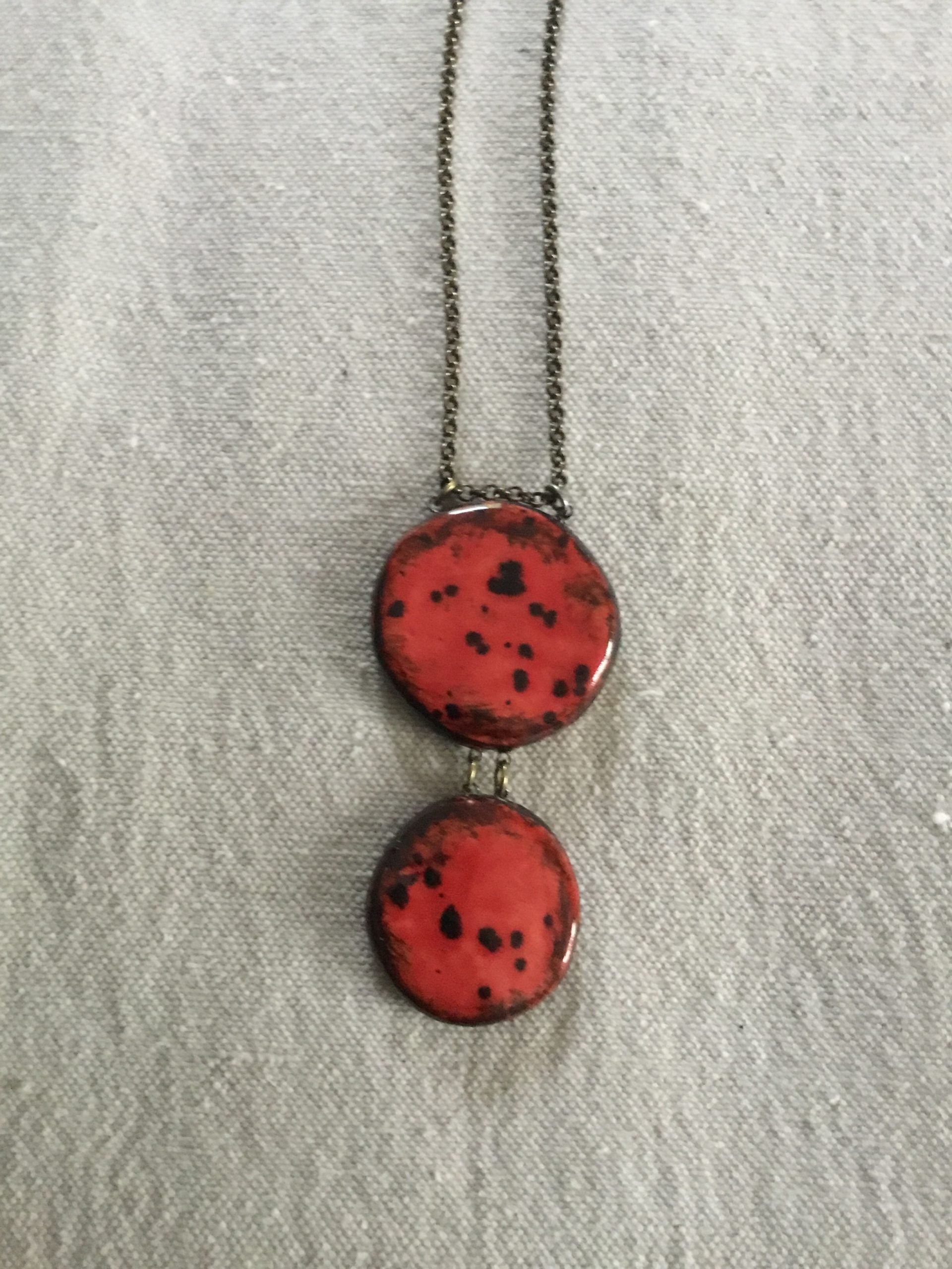 Lady Bug Reversible Double Necklace