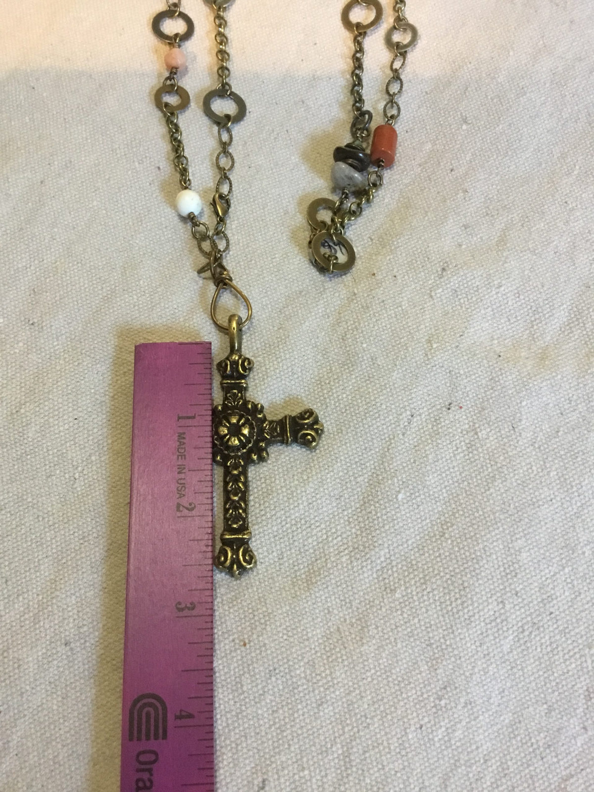 Ornate Antique Brass Cross 201