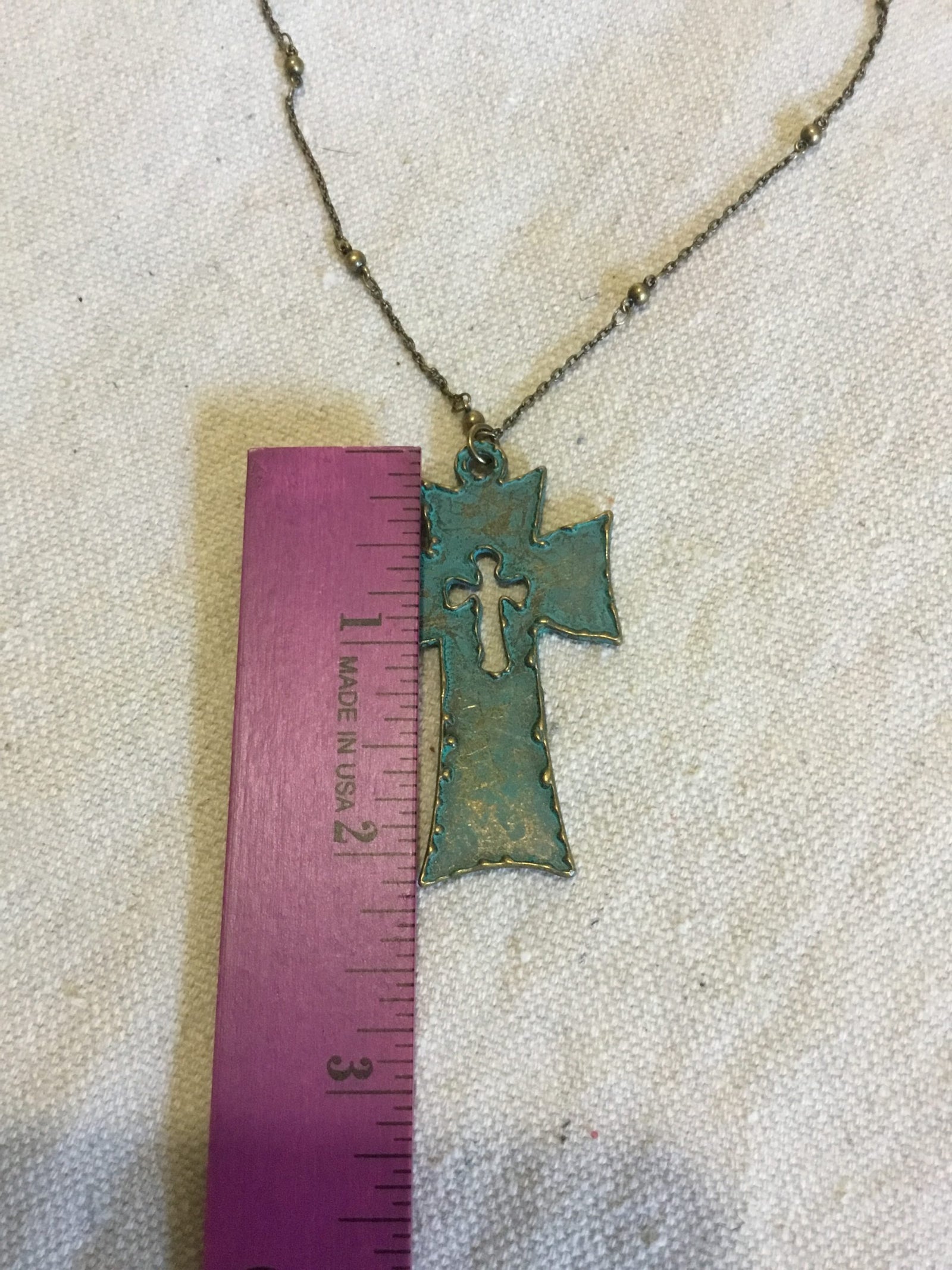 Antique Brass Cross 200a