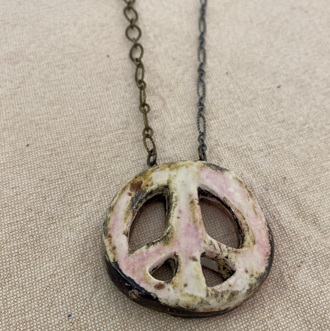 Peace Sign Reversible Necklace