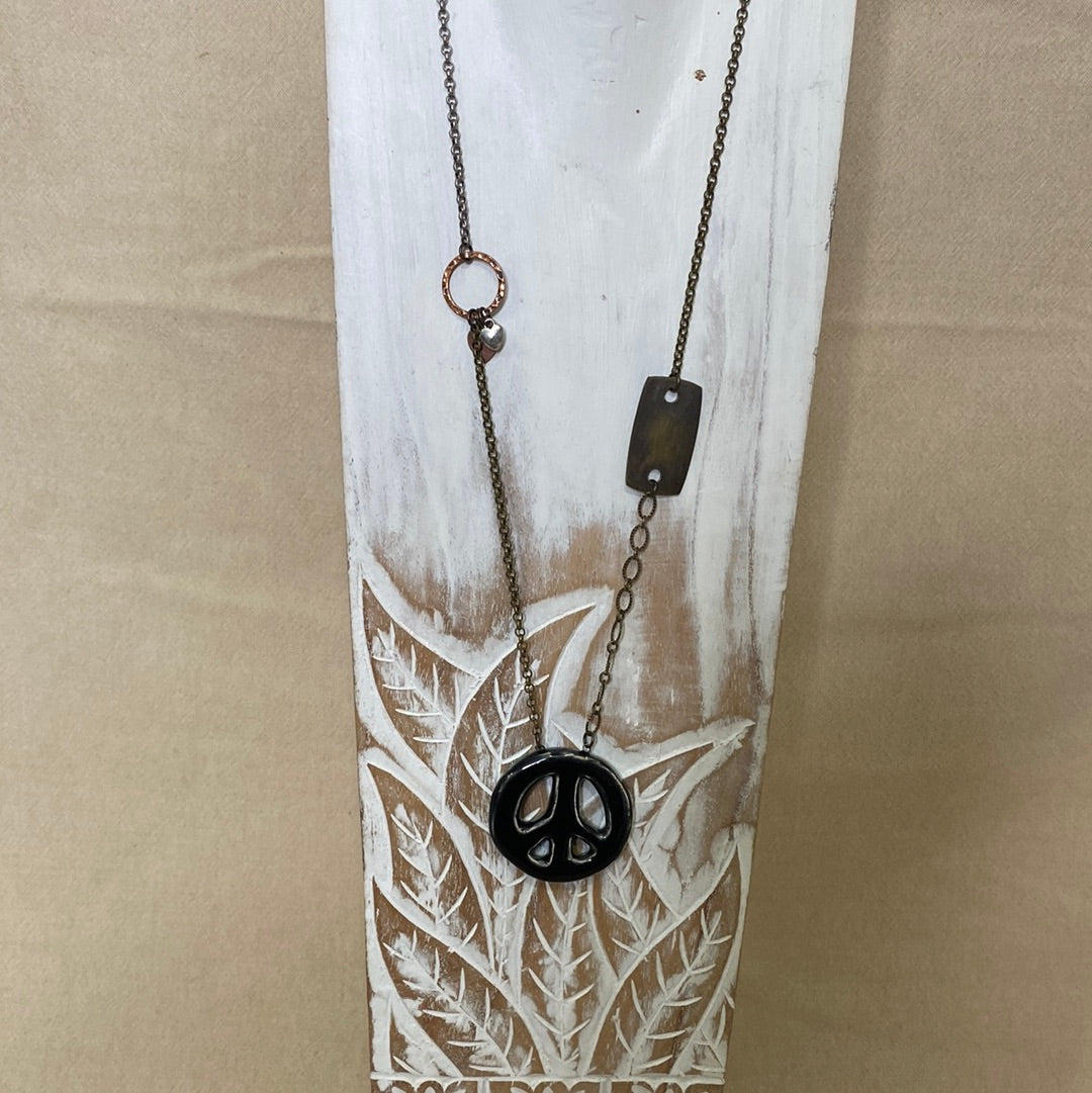 Peace Sign Reversible Necklace