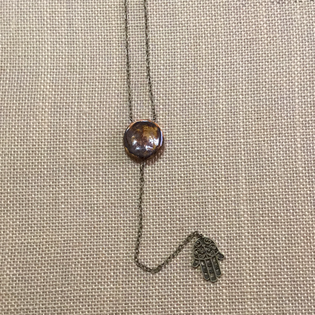 Reversible Y  Necklace SALE Orange/Earth