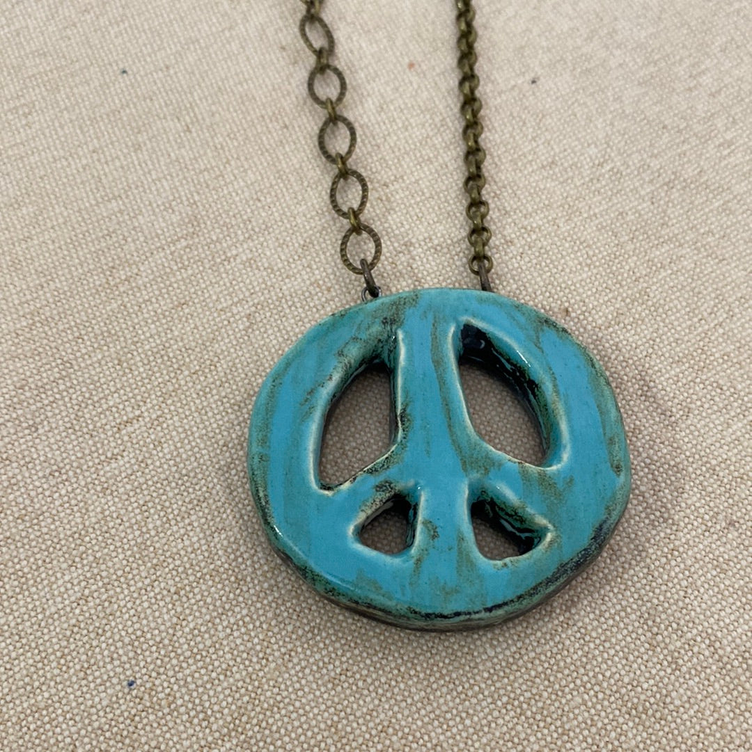 Peace Sign Reversible Necklace