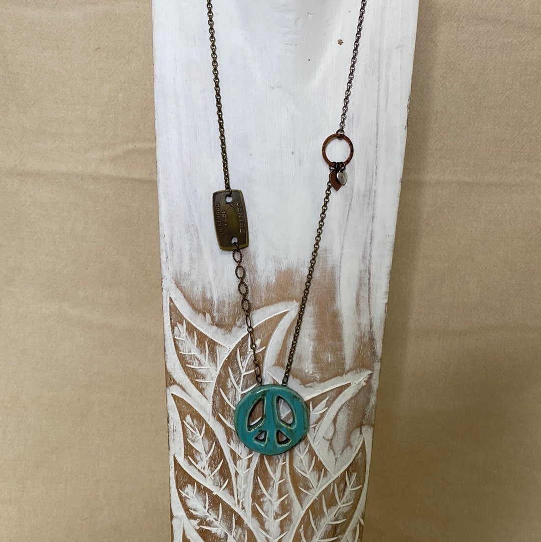 Peace Sign Reversible Necklace
