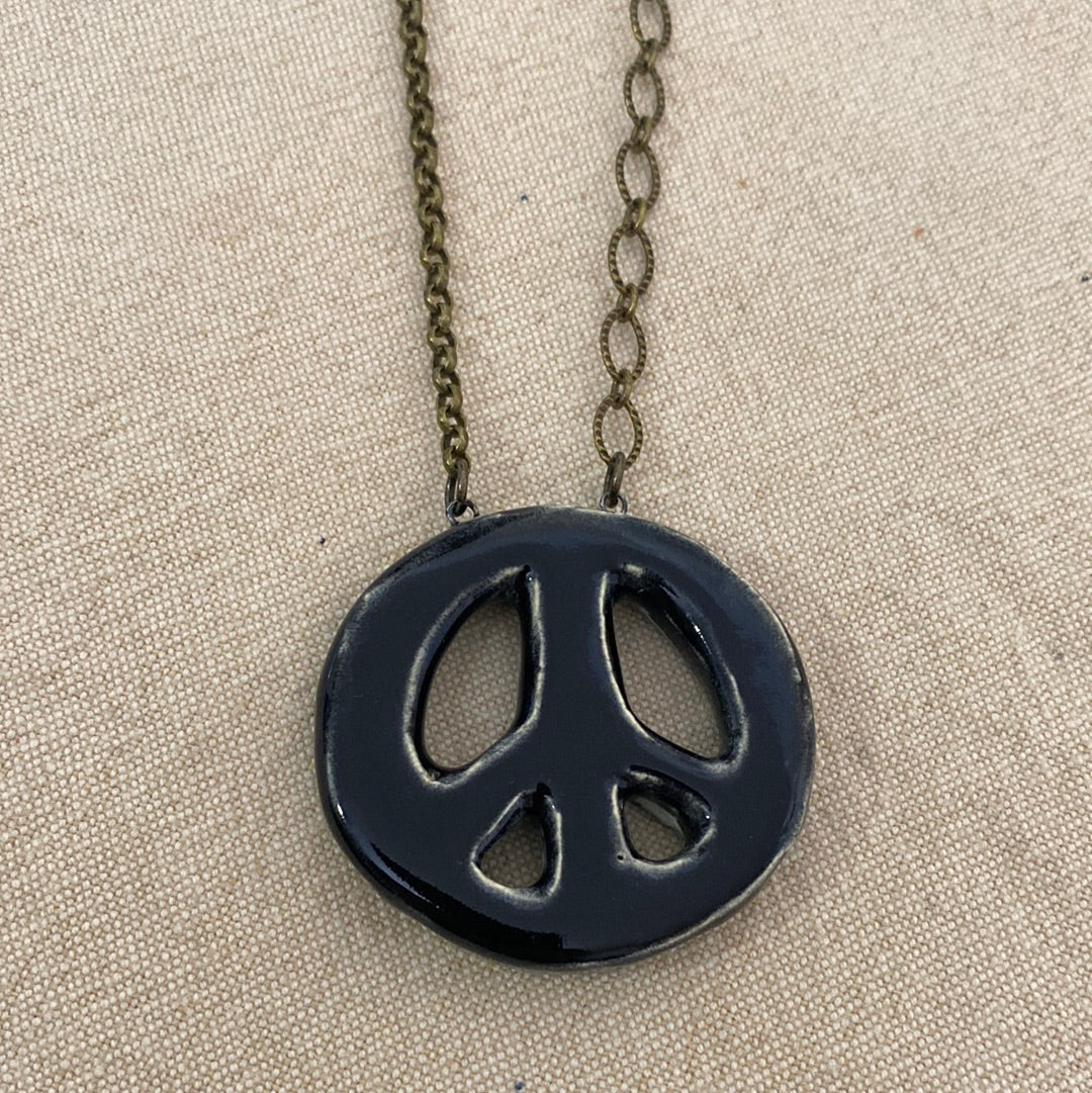 Peace Sign Reversible Necklace