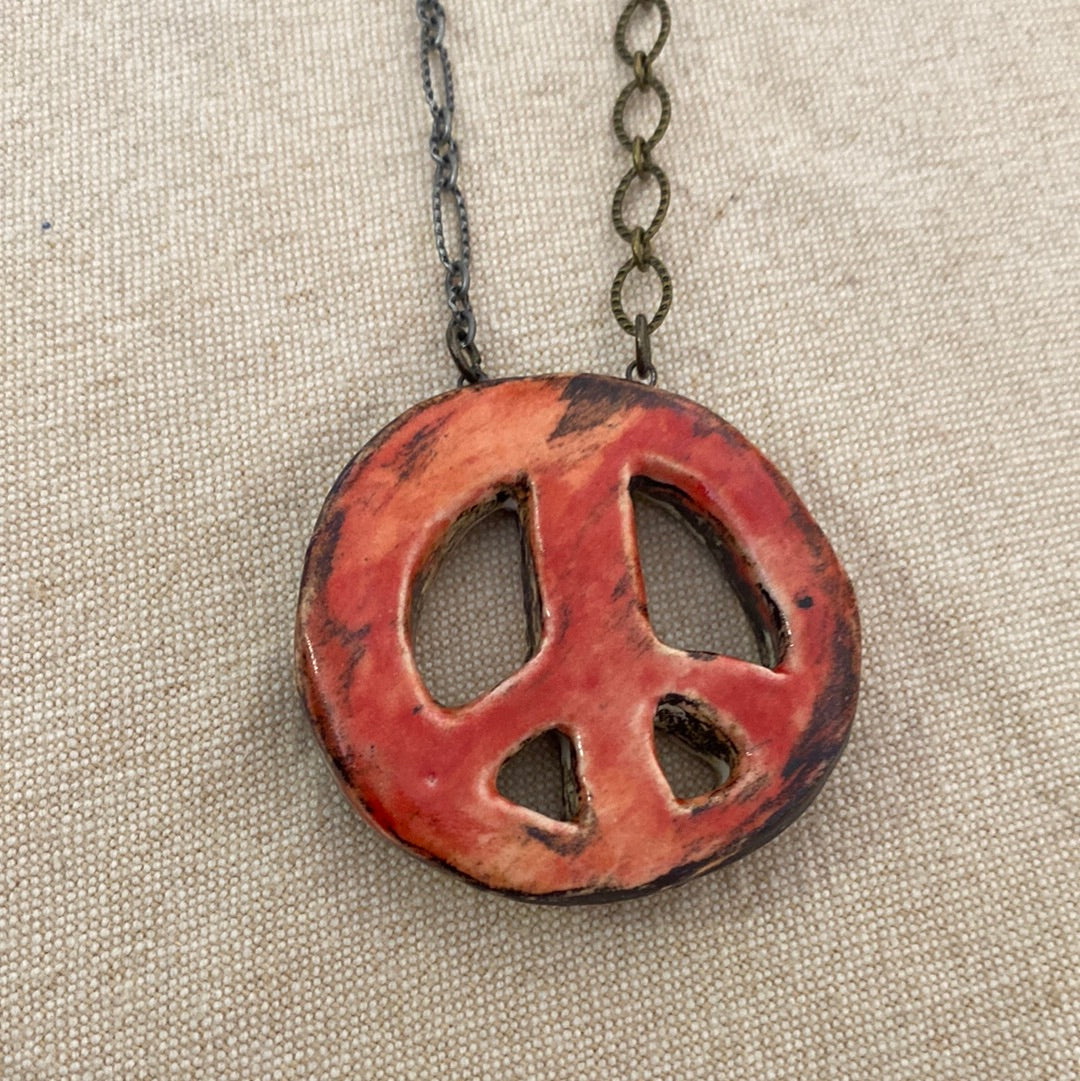 Peace Sign Reversible Necklace