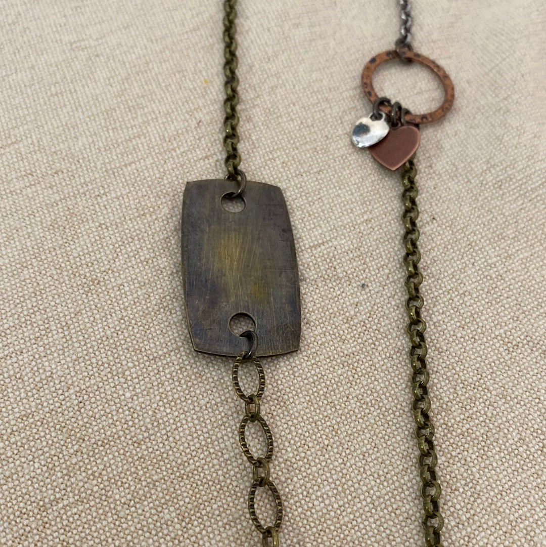 Peace Sign Reversible Necklace