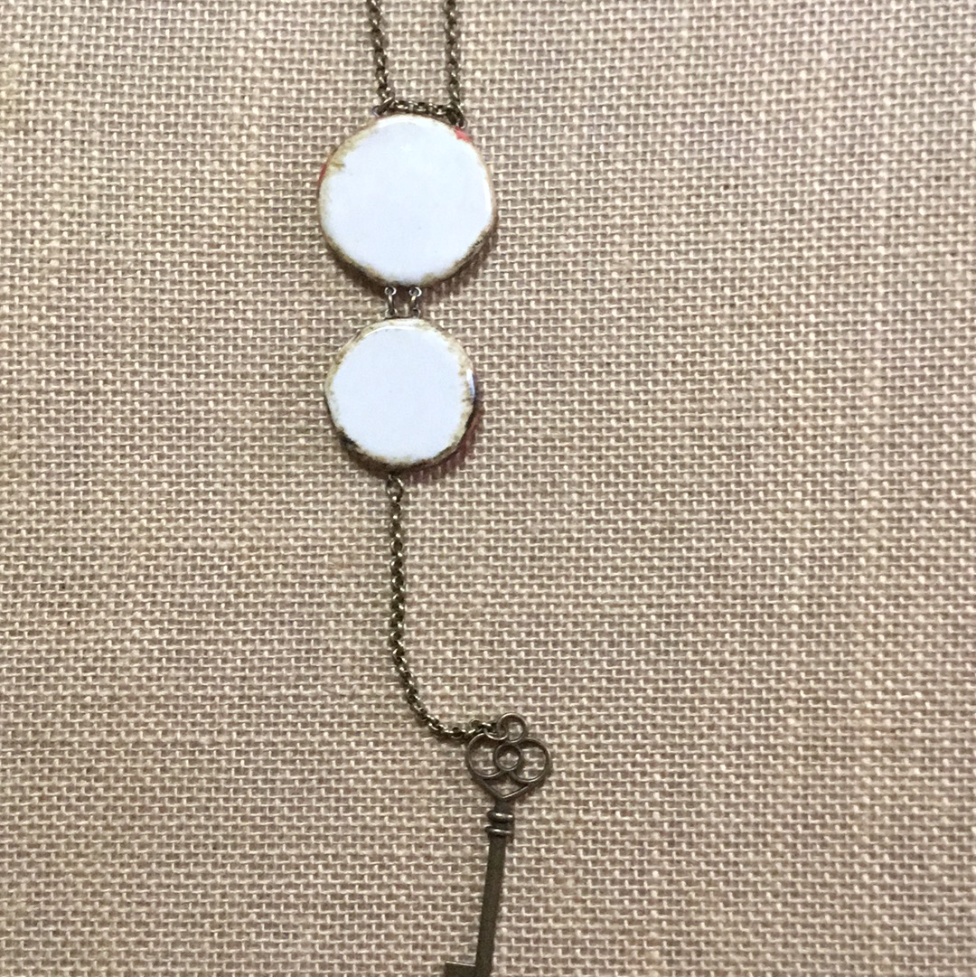 Reversible Double  Necklace SALE Red/Eggshell