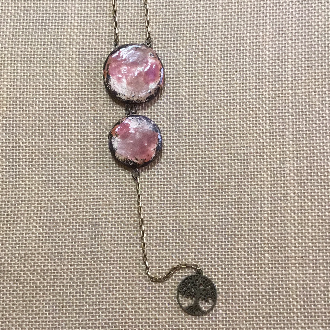 Reversible Double  Necklace SALE Rosy/Neutral