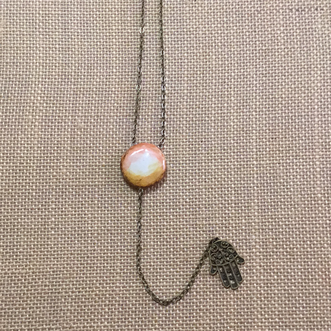 Reversible Y  Necklace SALE Orange/Earth