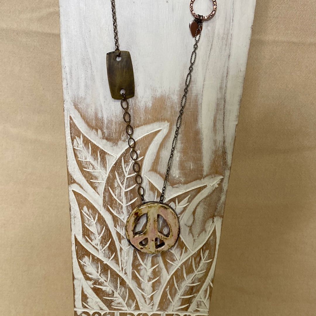 Peace Sign Reversible Necklace