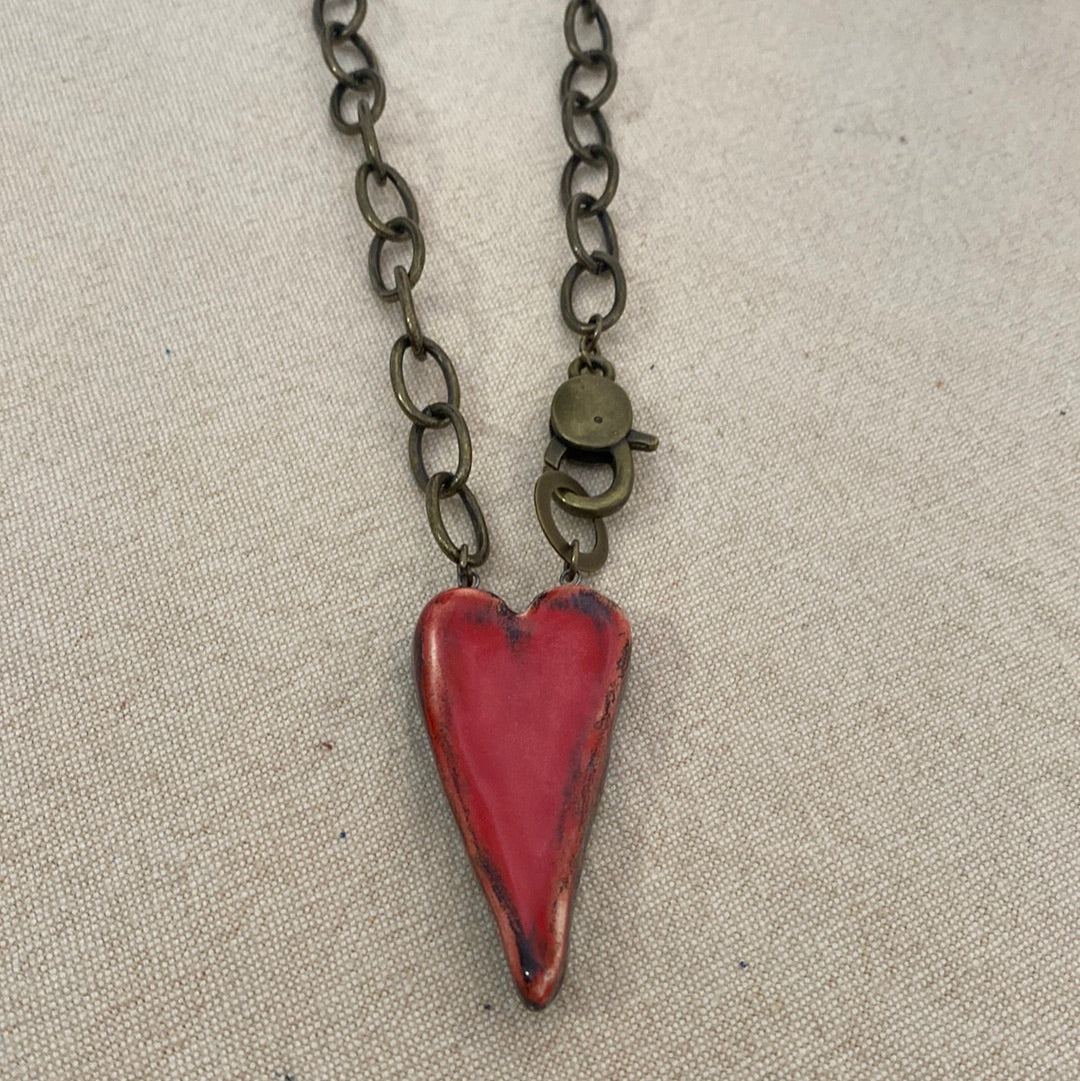 Chunky Reversible Heart Red/Black